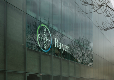 Bayer logo on building