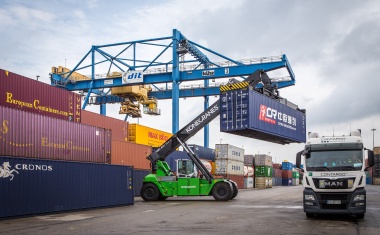 Containerumschlag am Duisburg Intermodal Terminal nachhaltiger