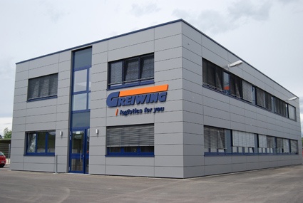 Das Verwaltungsgebäude des neuen Logistikzentrums von Greiwing Logistics for...