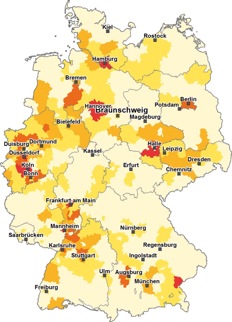 Grafik 1: Geografische Verteilung der Chemielogistikbeschäftigten, Quelle:...