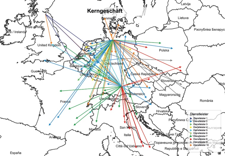 Grafik 1: Grafische Analyse: Diese PLZ-2-Relationen sind Kerngeschäft.