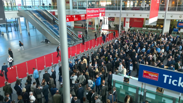 Vor der Öffnung der Messe Transport Logistic 2017 in München