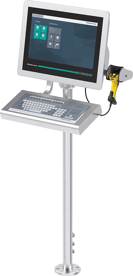 VisuNet GXP Bedienstation für die ATEX Zone 1/21 mit Barcodeleser. ©...