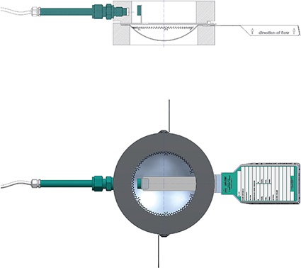 Nimu, die non-invasive Signalisierung: Sensor in einer Sacklochbohrung im...