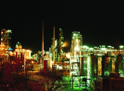 Middlesbrough production site by night