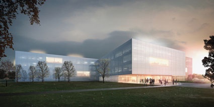 A warm, open building with an inviting aura as a home to R&D laboratories for...