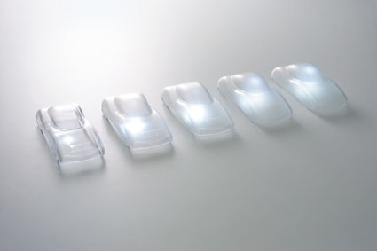 Fig. 4: an LED lighting and the effect with different concentrations of light...