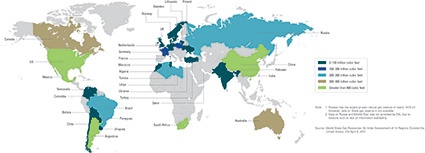 Fig. 4: World shale gas resources assessment