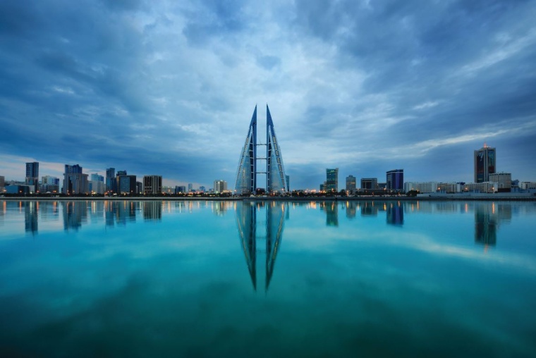 The impressive skyline of Bahrains capital Manama.