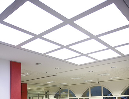 Fig. 4: Slim and efficient panel lights; illuminated with LEDs by using light...