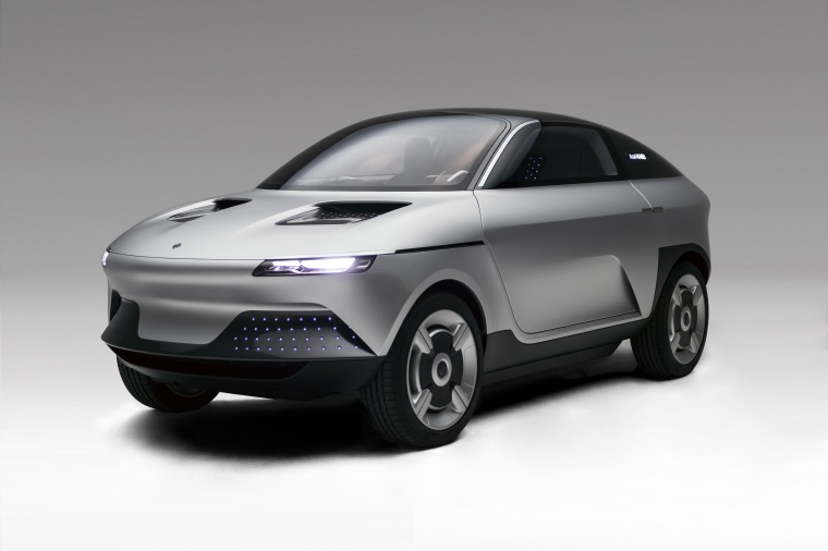 The concept car “AKXY” showcases a variety of Asahi Kasei’s automotive...