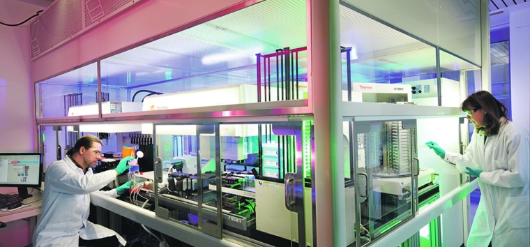 Cell line development workstation in the Cell and Protein Sciences unit at the...