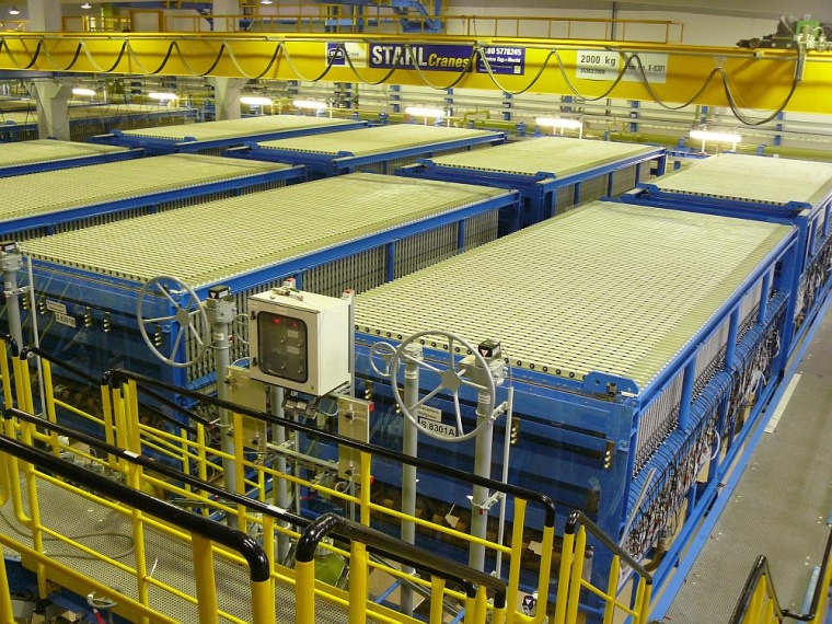 Membran-Elekrolyse zur Herstellung des PVC-Vorprodukts Chlor in Gendorf (Foto:...