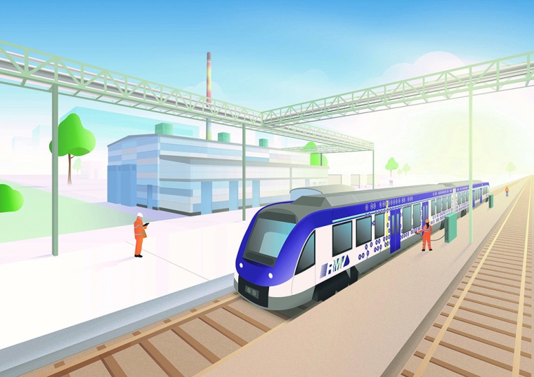 An der neuen Wasserstofftankstelle im Industriepark Höchst sollen ab 2022 die...