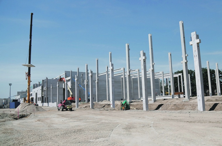 Blick auf die Baustelle: Das neue Gefahrstofflager im Industriepark Höchst...