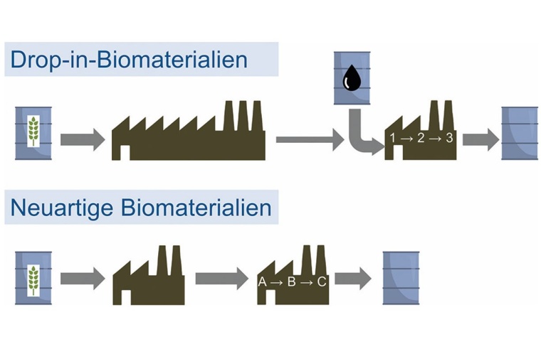 Wege von Drop-in-Biomaterialien und neuartigen Biomaterialien
