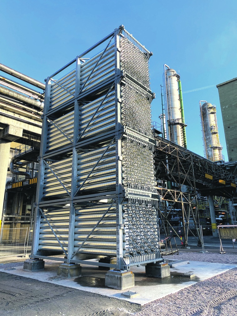 Module des Wärmespeichers bei Yara in Porsgrunn, Norwegen, ohne Verkleidung.