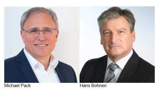 Führungswechsel beo Röhm: Michael Pack übergibt an Hans Bohnen. © Röhm