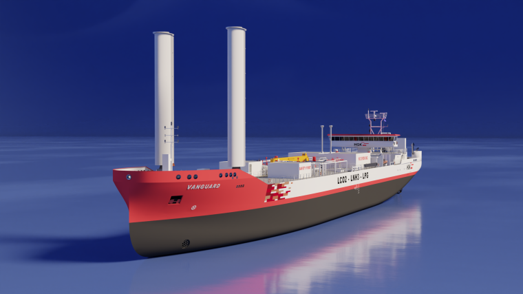Die Animation zeigt das von HGK Shipping entwickelte fluss-seegängige...