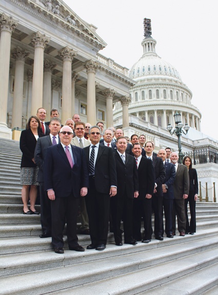 SOCMA members met on the steps of the U.S. Capitol before discussing issues...