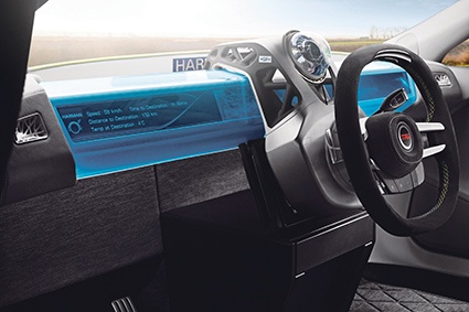 In the XchangE concept car, it consists of a 1.2-meter-wide display strip made...
