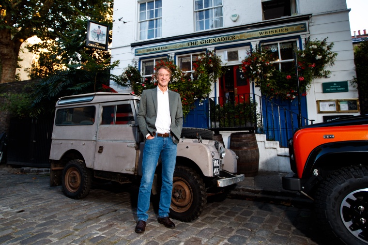 Jim Ratcliffe, founder and chairman of Ineos, outside the pub that has lent its...