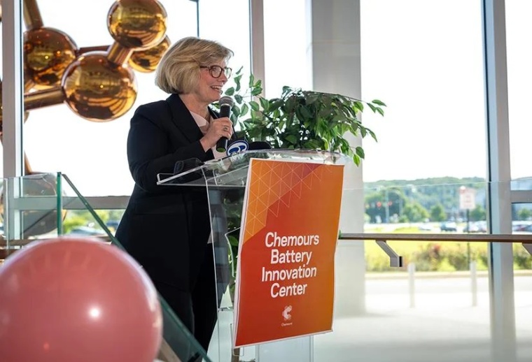 Chemours president & CEO Denise Dignam at the opening of the company’s...