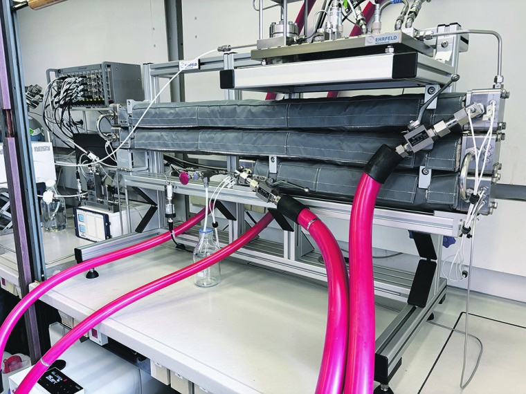 Fig. 2: Small production scale setup (up to 100 metric tons per year) with a...