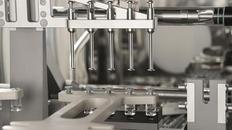 Neue Abfüll- und Verpackungslinie am Standort Aenova Latina, Detailansicht der...