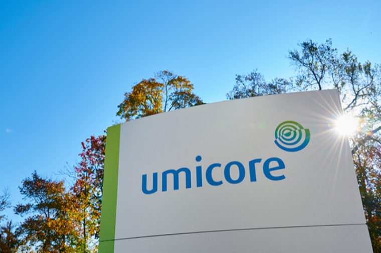 Umicore logo on sign