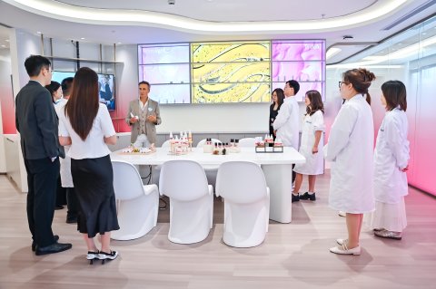 Company representatives presenting products.