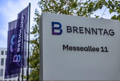 Brenntag Logo outside of a building