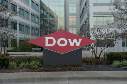 Dow logo outside of a building